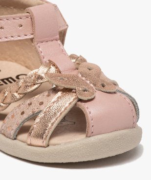 Sandales premiers pas bébé fille en cuir vue6 - GEMO(BEBE DEBT) - GEMO