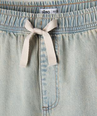 Jean regular à taille élastiquée en coton fin délavé garçon vue2 - GEMO (JUNIOR) - GEMO