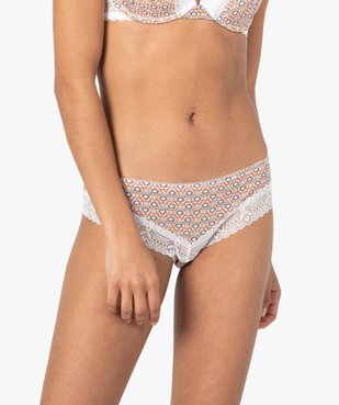 Shorty femme à motifs fleuris avec finitions dentelle vue1 - GEMO(HOMWR FEM) - GEMO