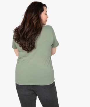 Tee-shirt femme à manches courtes et col V vue3 - GEMO (G TAILLE) - GEMO