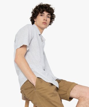 Chemise homme à manches courtes à micro motifs vue1 - GEMO (HOMME) - GEMO