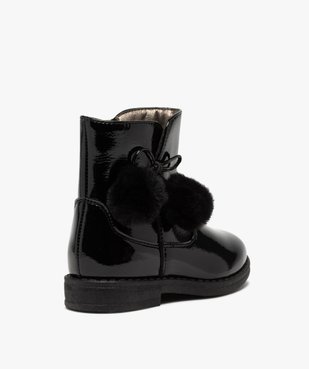 Boots fille vernies avec pompons sur le côté vue4 - Nikesneakers (ENFANT) - Nikesneakers