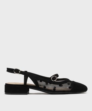 Escarpins sling-back en résille à talon plat femme - Follow Me vue2 - FOLLOW ME - GEMO