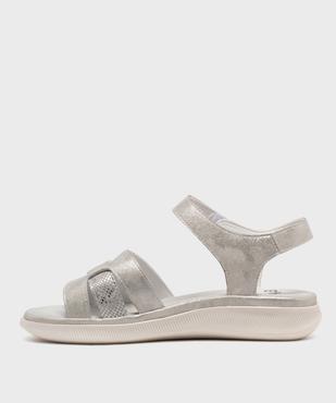 Sandales confort scintillantes avec fermeture scratch femme vue3 - G'FLEX - GEMO