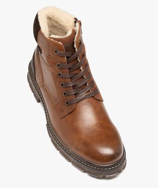 Boots à lacets et zip avec doublure chaude homme vue5 - GEMO (CASUAL) - GEMO