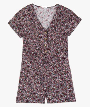 Combishort femme à motifs fleuris boutonné sur l’avant vue4 - GEMO(FEMME PAP) - GEMO