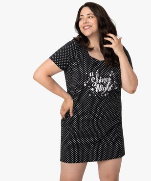 Chemise de nuit femme à manches courtes avec motif vue1 - GEMO(HOMWR FEM) - GEMO