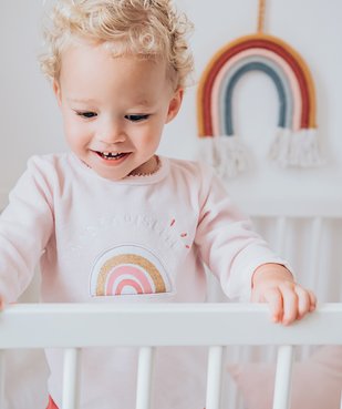 Pyjama bébé fille en velours et motif arc-en-ciel vue6 - GEMO(BB COUCHE) - GEMO