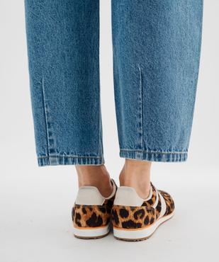 Jean barrel taille haute coloris délavé femme vue6 - GEMO(FEMME PAP) - GEMO