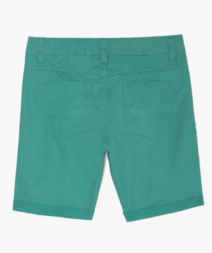 Bermuda garçon en coton twill uni à revers vue4 - GEMO (ENFANT) - GEMO