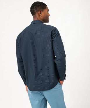 Chemise manches longues coupe regular à micro-motifs homme vue4 - GEMO (HOMME) - GEMO