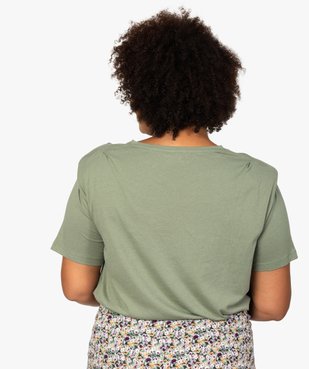 Tee-shirt femme imprimé avec petites épaulettes vue3 - GEMO (G TAILLE) - GEMO