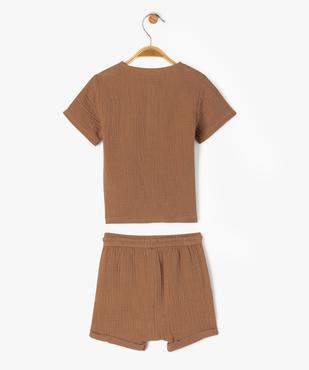Ensemble 2 pièces en gaze de coton bébé garçon short + tee-shirt vue8 - GEMO(BEBE DEBT) - GEMO