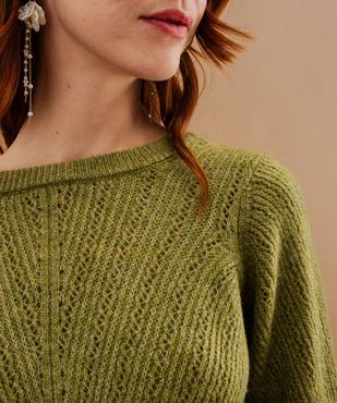 Gilet en maille ajourée à col V femme vue2 - GEMO(FEMME PAP) - GEMO