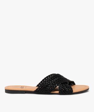 Mules femme plates à brides unies tressées et croisées  vue1 - GEMO (CASUAL) - GEMO