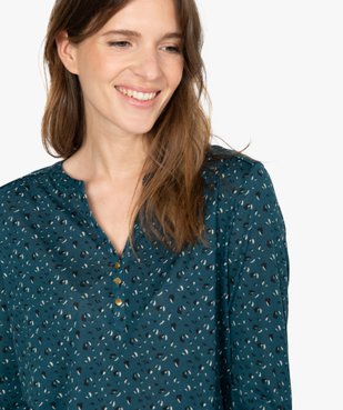 Tee-shirt femme manches 3/4 imprimé à col original vue2 - GEMO C4G FEMME - GEMO