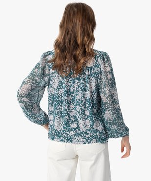 Blouse femme en voile avec rayures pailletées sur les manches vue3 - GEMO(FEMME PAP) - GEMO