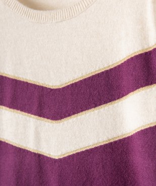 Pull fille bicolore avec liserés pailletés vue2 - GEMO (ENFANT) - GEMO