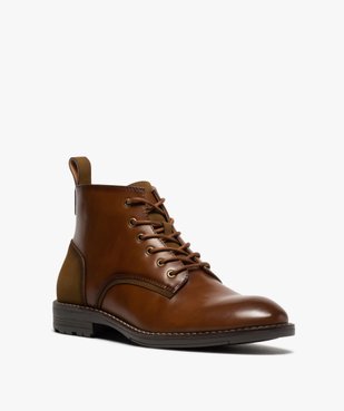 Boots homme unis à lacets et zip avec couture débordante vue2 - Nikesneakers (CASUAL) - Nikesneakers