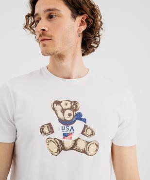 Tee-shirt à manches courtes en jersey de coton imprimé mixte  - LuluCastagnette et Alizée vue4 - LULU CASTAGNETTE G4G D - GEMO