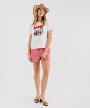 Short ample à motif vichy femme vue4 - GEMO(FEMME PAP) - GEMO