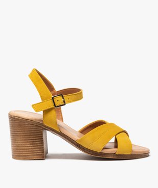 Sandales femme à talon carré coupe spéciale pied large vue1 - Nikesneakers(URBAIN) - Nikesneakers
