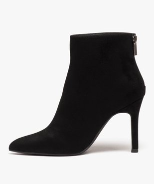 Bottines femme unies à talon fin et bout pointu vue3 - GEMO(URBAIN) - GEMO