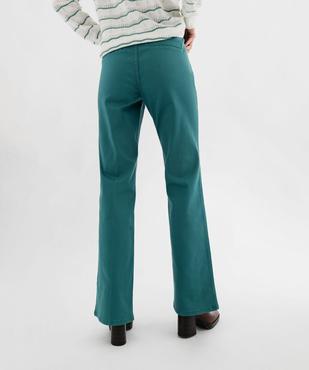 Pantalon flare taille haute en coton extensible femme vue4 - GEMO(FEMME PAP) - GEMO