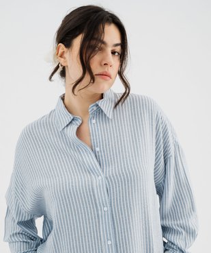 Chemise rayée à manches longues femme grande taille vue2 - GEMO (G TAILLE) - GEMO