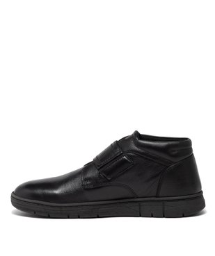 Boots homme confort en cuir uni et à scratch large vue3 - GEMO (CONFORT) - GEMO