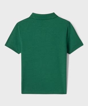 Polo manches courtes avec inscription brodée poitrine garçon vue4 - GEMO 4G FILLE - GEMO