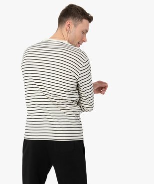 Tee-shirt homme rayé à manches longues vue3 - GEMO (HOMME) - GEMO