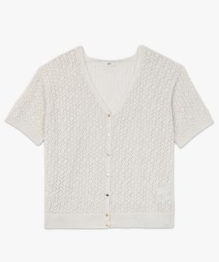 Gilet à manches courtes en maille ajourée femme grande taille vue4 - GEMO (G TAILLE) - GEMO