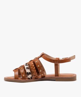 Sandales femme à talon plat avec brides fantaisie casual vue4 - GEMO (CASUAL) - GEMO