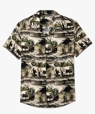 Chemise homme à manches courtes motif animaux de la savane vue4 - GEMO (HOMME) - GEMO