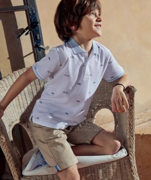 Polo garçon à manches courtes avec petits motifs vue6 - GEMO (ENFANT) - GEMO