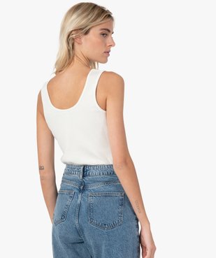 Débardeur femme en maille côtelée avec ouverture boutons vue3 - GEMO(FEMME PAP) - GEMO