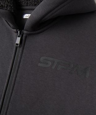 Sweat zippé à capuche avec intérieur chaud garçon vue3 - GEMO (JUNIOR) - GEMO