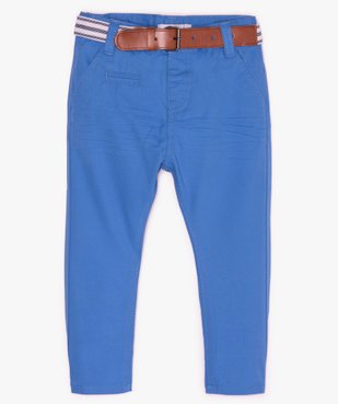 Pantalon bébé garçon chino avec ceinture rayée vue1 - GEMO(BEBE DEBT) - GEMO