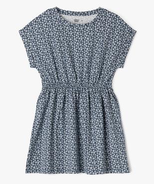 Robe à manches courtes imprimée en coton fille vue1 - GEMO 4G FILLE - GEMO