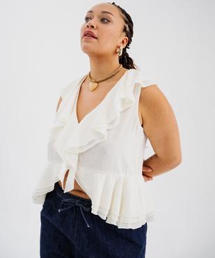 Blouse sans manches à volants femme grande taille vue2 - GEMO (G TAILLE) - GEMO