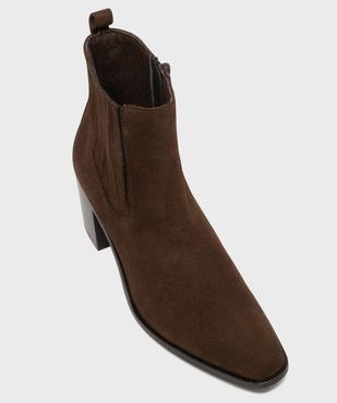 Boots à talon dessus cuir suédé femme - Tanéo vue5 - TANEO - GEMO