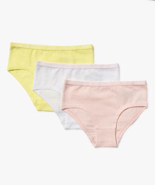 Shorties en coton biologique fille (lot de 3) vue1 - GEMO 4G FILLE - GEMO