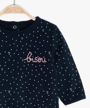 Pyjama bébé fille avec motif cœurs vue2 - GEMO C4G BEBE - GEMO