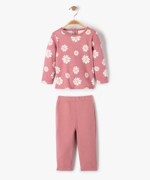 Pyjama bébé en jersey à motif fleuri effet mix&match vue1 - GEMO(BB COUCHE) - GEMO