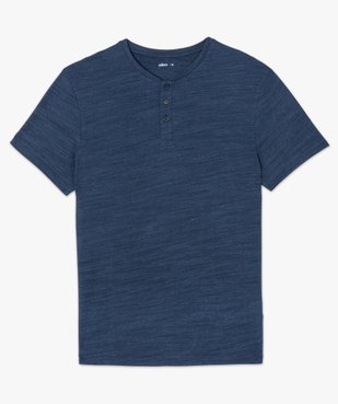 Tee-shirt à manches courtes et col tunisien homme vue4 - GEMO (HOMME) - GEMO