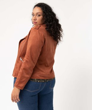 Blouson femme grande taille esprit biker en suédine vue3 - GEMO (G TAILLE) - GEMO