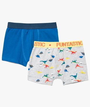 Boxer garçon en coton stretch imprimé dinosaures (lot de 2) vue1 - GEMO (ENFANT) - GEMO