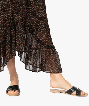 Jupe femme plissée longueur cheville avec volants dans le bas vue2 - Nikesneakers(FEMME PAP) - Nikesneakers