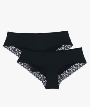 Shorty femme en microfibre et dentelle (lot de 2) vue4 - GEMO(HOMWR FEM) - GEMO